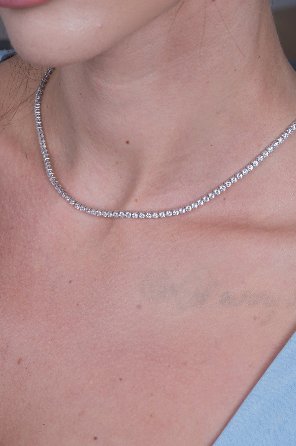 White Gold Tennis Necklace
