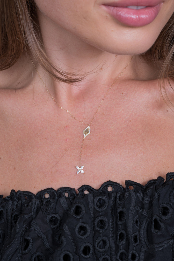 Dimond Shape With Long Star Necklace